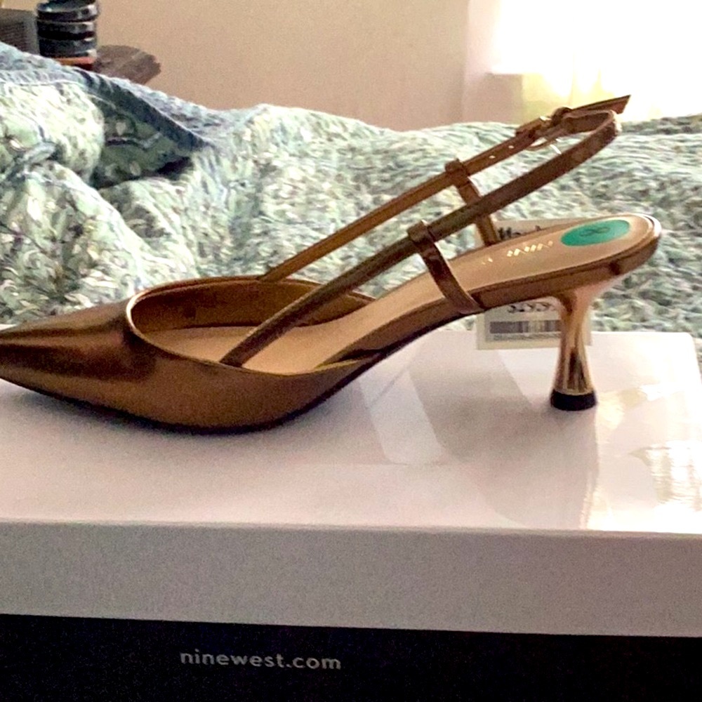 Nine West Women's Gold Strappy Heels